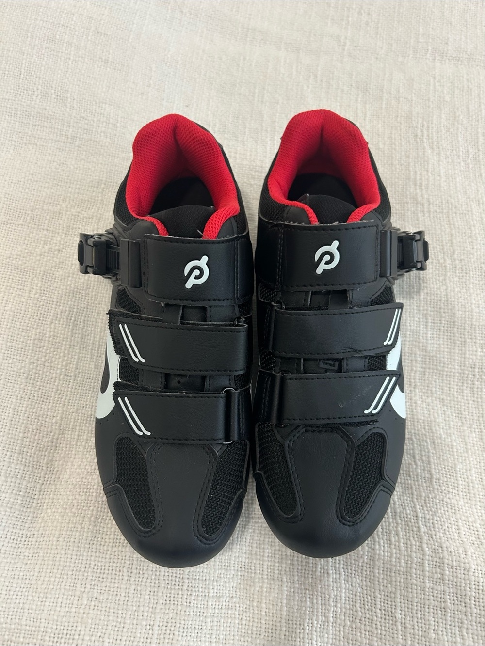 Peloton Cycling Shoes Size 40 Black Red Delta Cleats Spin Bike Indoor Cycling